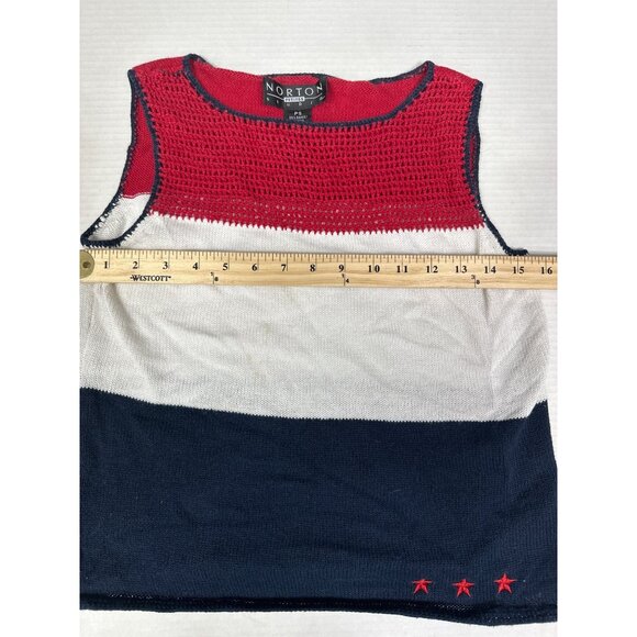 Norton Studio Petite S 2 Pc Stars Stripes Tank and Short Sleeve Cardigan - Picture 7 of 11